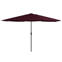 Deštník Lumarko Garden s kovovým sloupkem, 400 cm, barva vínová