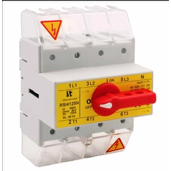 3-pole switch-disconnector 160A with a knob for disconnection yellow-red