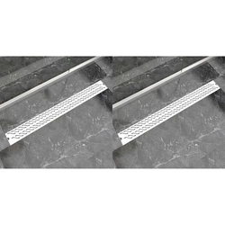 Lineární sprchový žlab, 2 ks, vlna, 1030x140 mm, ocel