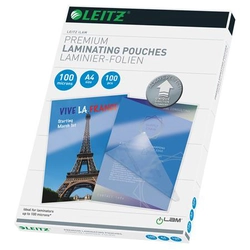 LEITZ iLam A4 glossy laminating film with UDT technology, 100 microns, 100 pcs