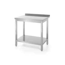 Gastronomic table with rim and shelf 80 x 60 cm, Hendi stainless steel