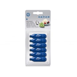 Cartridges for whipped cream siphons, blister of 6Kayser BLUE