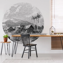 WallArt Round Landscape of Guadeloupe wall mural, 190 cm