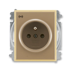 Screwless socket with surge protection, (5589E-A02357 25) (ABB, Element, coffee / ice opal)