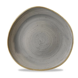 A plate in the organic shape of Peppercorn Gray 264mm