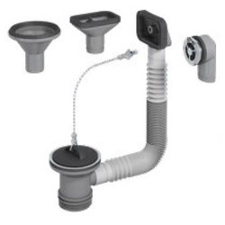 Prevex Drain and overflow kit for a sink, rubber stopper, 4 overflow nozzles Code: 3105026