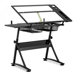 Drafting desk 120 x 60 cm, glass top