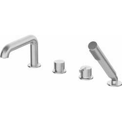 4-otworowa bathtub faucet with Deante Silia brushed steel shower set - Additionally 5% DISCOUNT with code DEANTE5
