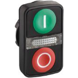 Schneider Electric Double green/red O-I button drive with backlight and self-return (ZB5AW7A3741)