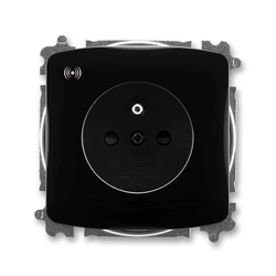 Screwless socket with surge protection, CSN 5589A-A02357 N, ABB (ABB, Tango, black)