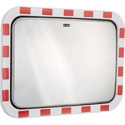 Traffic mirror ice-free square B800xH600 mm for outside inox mirror surface
