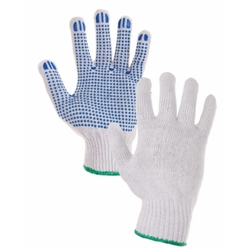 Canis Textile gloves FALO with PVC targets Size: 10, Color: white