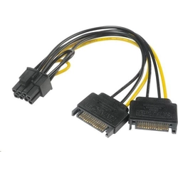 AKASA power adapter for 6 + 2pin PCIe (2xSATA male power to a 6 + 2pin PCIe female connector)