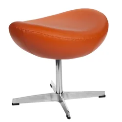 Jajo orange TP leather footstool