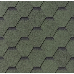 Bituminous tiles IKO Superglass HEX, (23) Amazon green ultra, Ultra green color with shade