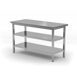 Central table with two shelves 1700 x 800 x 850 mm POLGAST 112178/2 112178/2