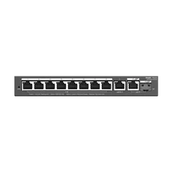 8 Gigabit PoE+ portok, 2 GE-portok, 1 SFP-portok, felhőkezelés váltása - Ruijie RG-ES210GS-P