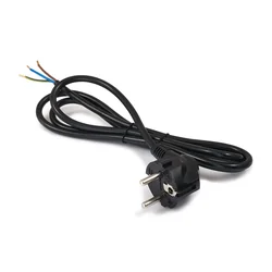 COLORED 3x1mm 1,5m power cable with grounding - Black