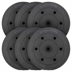 MAXXIVA Weight set 6 x 5 kg, cement, black