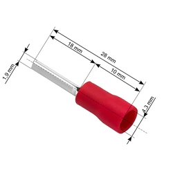 Insulated sleeve connector 1,9/28mm 100 Pcs