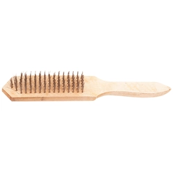 5-row wire brush with wooden handle