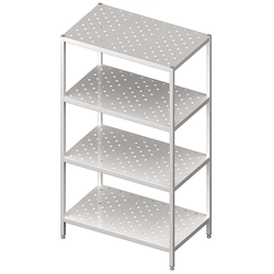 Warehouse rack, perforated shelves, 1100x400x1800 welded