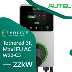 Autel Maxicharger AC Wallbox Tethered charging station 3F, Maxi EU AC W22-C5, 22kW