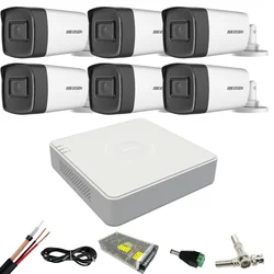 Hikvision video surveillance system 6 outdoor cameras 5MP Turbo HD