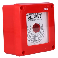 Surface-mounted fire protection button with a hammer