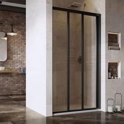 Sliding shower door Ravak Supernova, ASDP3-130 198, black+transparent glass