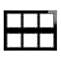6-fold modular frame (3 horizontal, 2 vertical) - glass effect (black frame; graphite bottom)