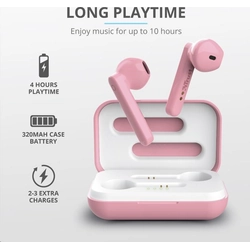 TRUST sluchátka Primo Touch Bluetooth Wireless Earphones - pink