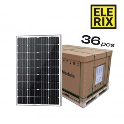 ELERIX Solární panel Mono Half Cut 200Wp 72 články, (ESM-200) Bílý, paleta 36pcs
