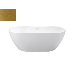 BESCO Navia Glam bathtub, gold, 150x80cm chrome, + white covers