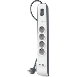 Belkin surge protection power strip 4 sockets 2 m white and gray (BSV401VF2M)