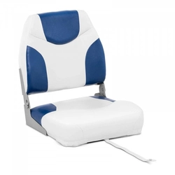 Boat seat - 40x40x50 cm - white and blue MSW 10061628 MSW-MBS-01