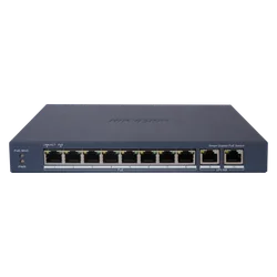 Switch 8 Gigabit PoE ports, 2 Gigabit ports, Smart Management - Hikvision DS-3E1510P-EI