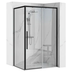 SOLAR BLACK MAT shower cabin 80x100