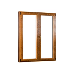 Skladova-okna Double-leaf plastic balcony door PREMIUM 1500 x 2080 white / gold oak Plastic door