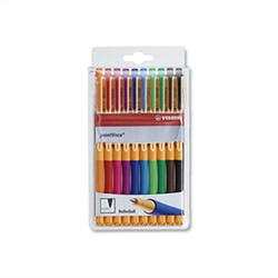 Roller pen set, 0.5 mm, STABILO PointVisco, 10 different colors