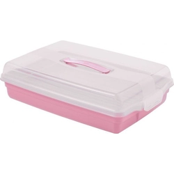 CURVER CAKE CONTAINER 2in1 TWO PINK TRAYS