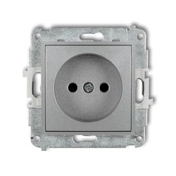 Karlik Mini silver metallic - single socket without grounding - 7MGP-1p