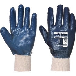 PORTWEST Nitrile gloves with knit Size: 2XL, Color: navy blue