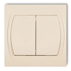 Double two-way switch (two buttons without pictograms) beige 1LWP-33.1 Karlik LOGO