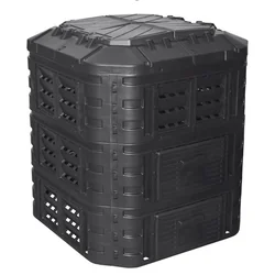 Plastic garden composter, 860 l, black