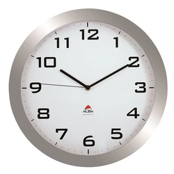 Wall clock, 38 cm, ALBA Horissimo, silver