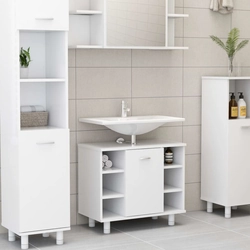 White bathroom cabinet, 60x32x53.5 cm, chipboard
