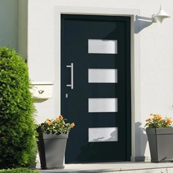 Front door, aluminum and PVC, anthracite, 110x210 cm