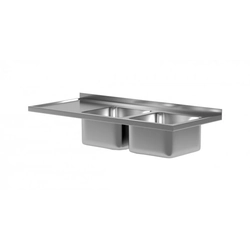 Countertop with two sinks 2600 x 600 x 40 mm POLGAST BL-202266 BL-202266