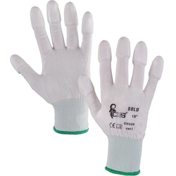 Canis Gloves dipped in SOLO polyurethane Size: 10, Color: white